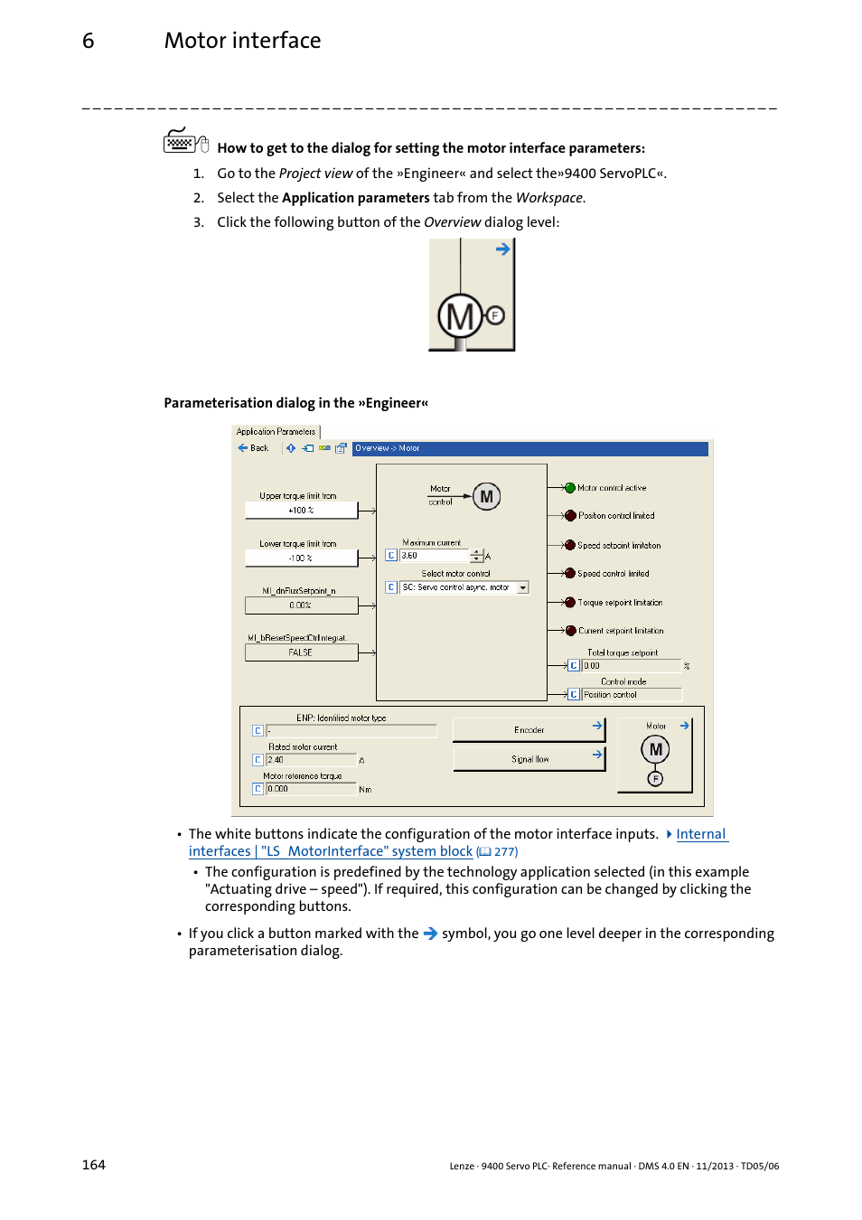 6motor interface | Lenze E94AxPExxxx User Manual | Page 164 / 976