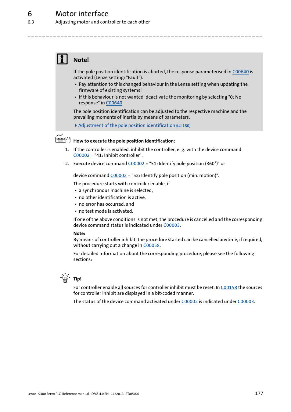 6motor interface | Lenze E94AxPExxxx User Manual | Page 177 / 976