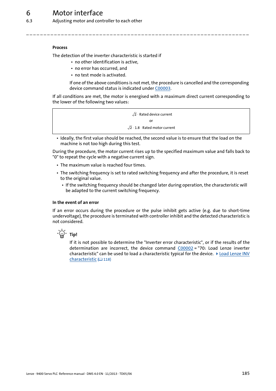6motor interface | Lenze E94AxPExxxx User Manual | Page 185 / 976