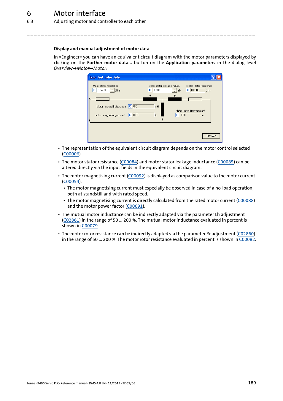 6motor interface | Lenze E94AxPExxxx User Manual | Page 189 / 976