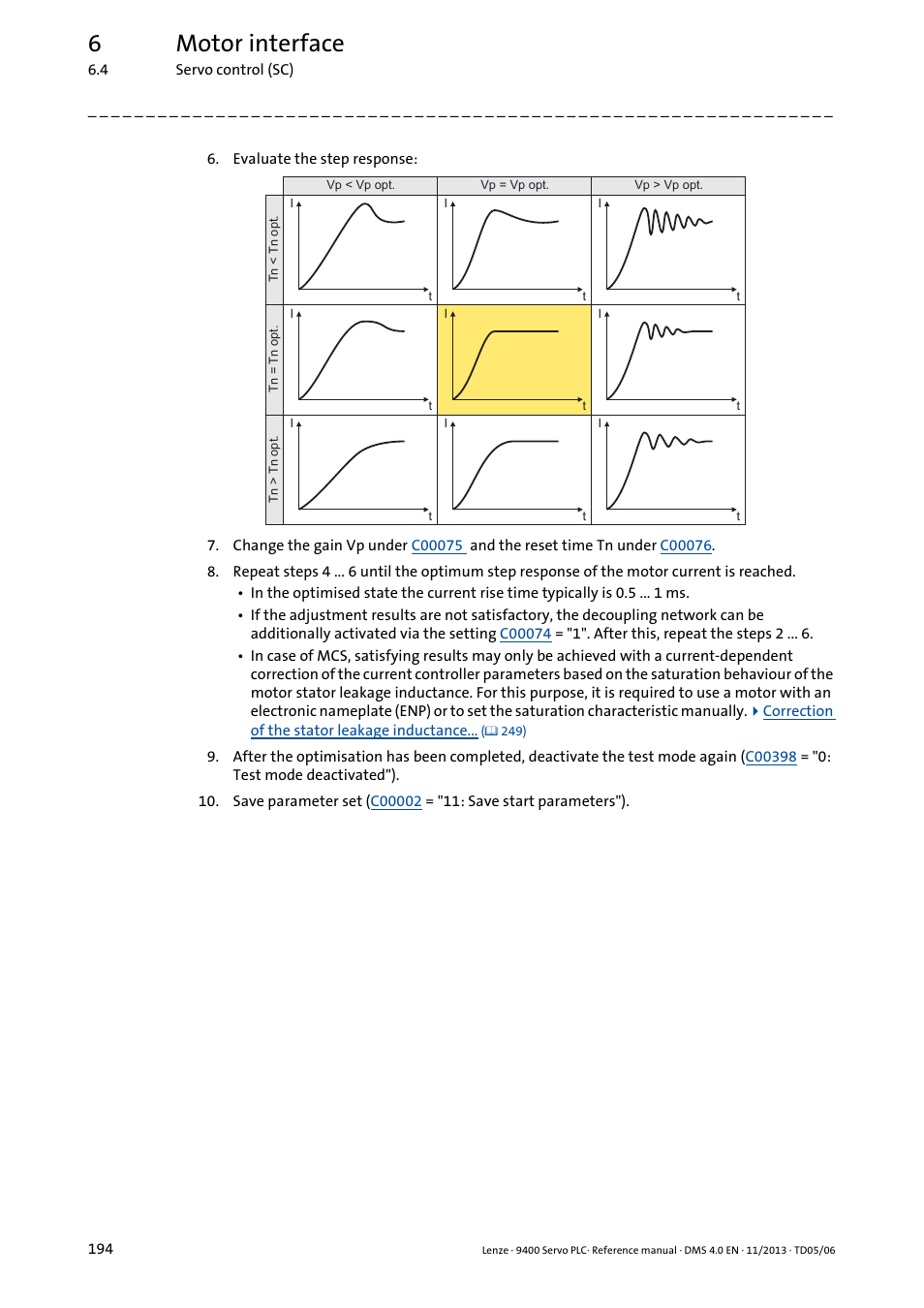 6motor interface | Lenze E94AxPExxxx User Manual | Page 194 / 976