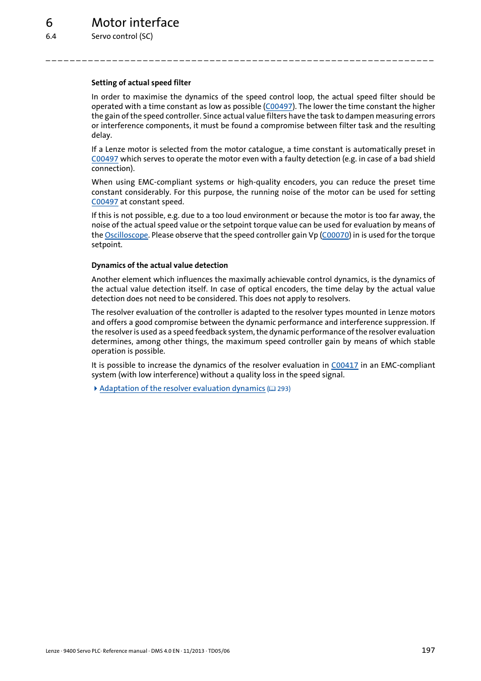 6motor interface | Lenze E94AxPExxxx User Manual | Page 197 / 976