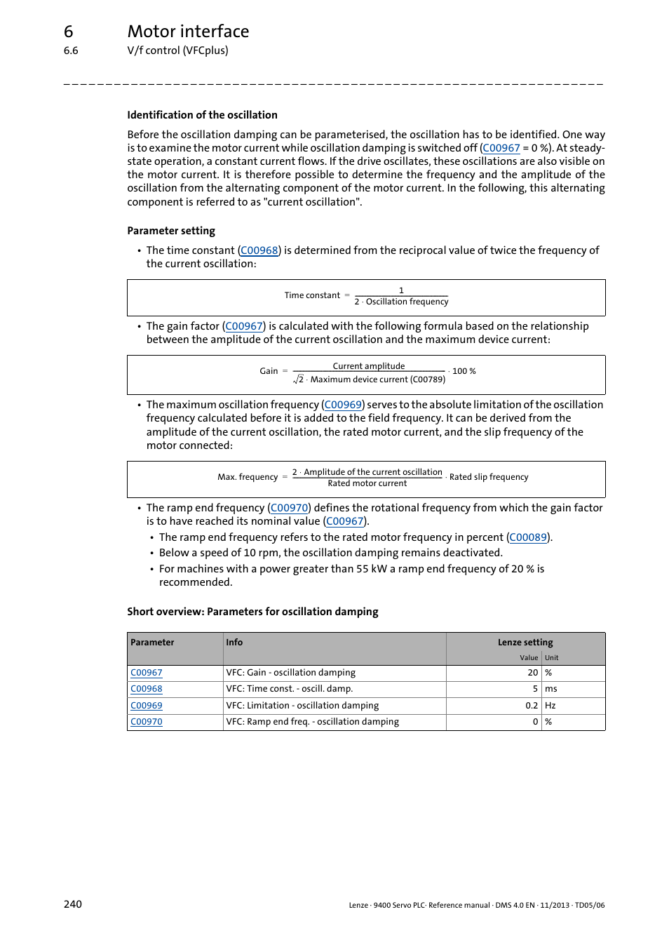 6motor interface | Lenze E94AxPExxxx User Manual | Page 240 / 976