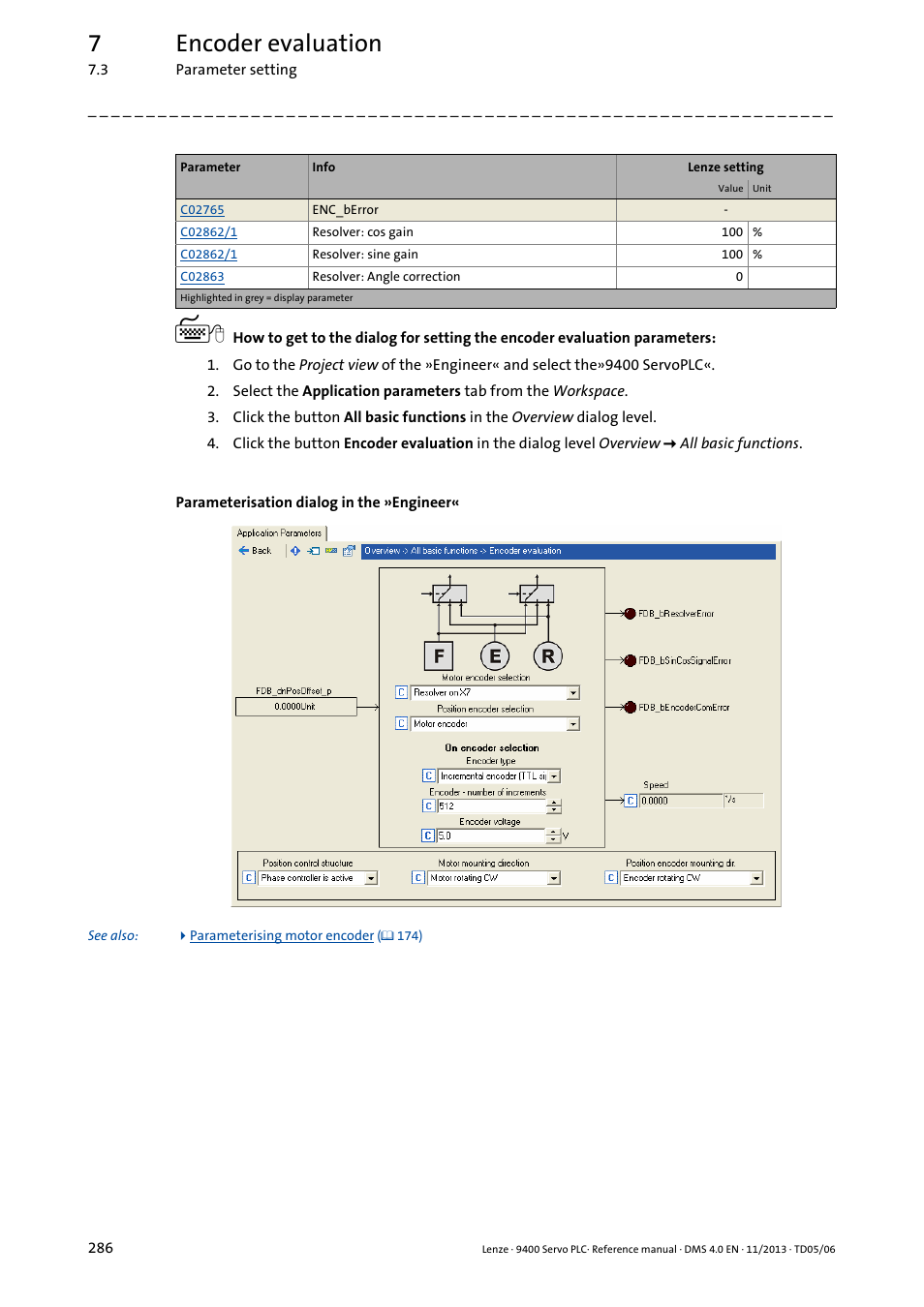 7encoder evaluation | Lenze E94AxPExxxx User Manual | Page 286 / 976