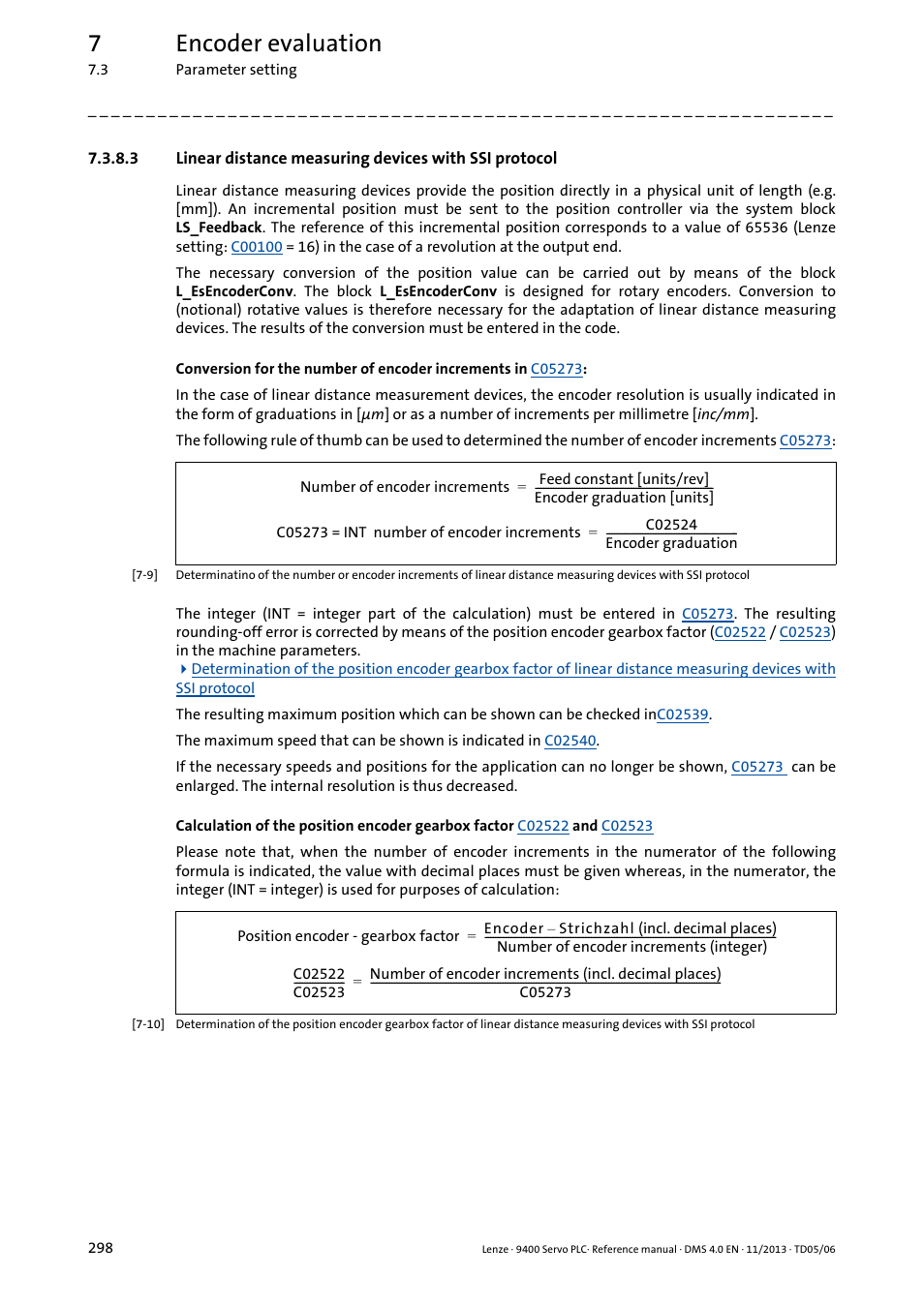 7encoder evaluation | Lenze E94AxPExxxx User Manual | Page 298 / 976