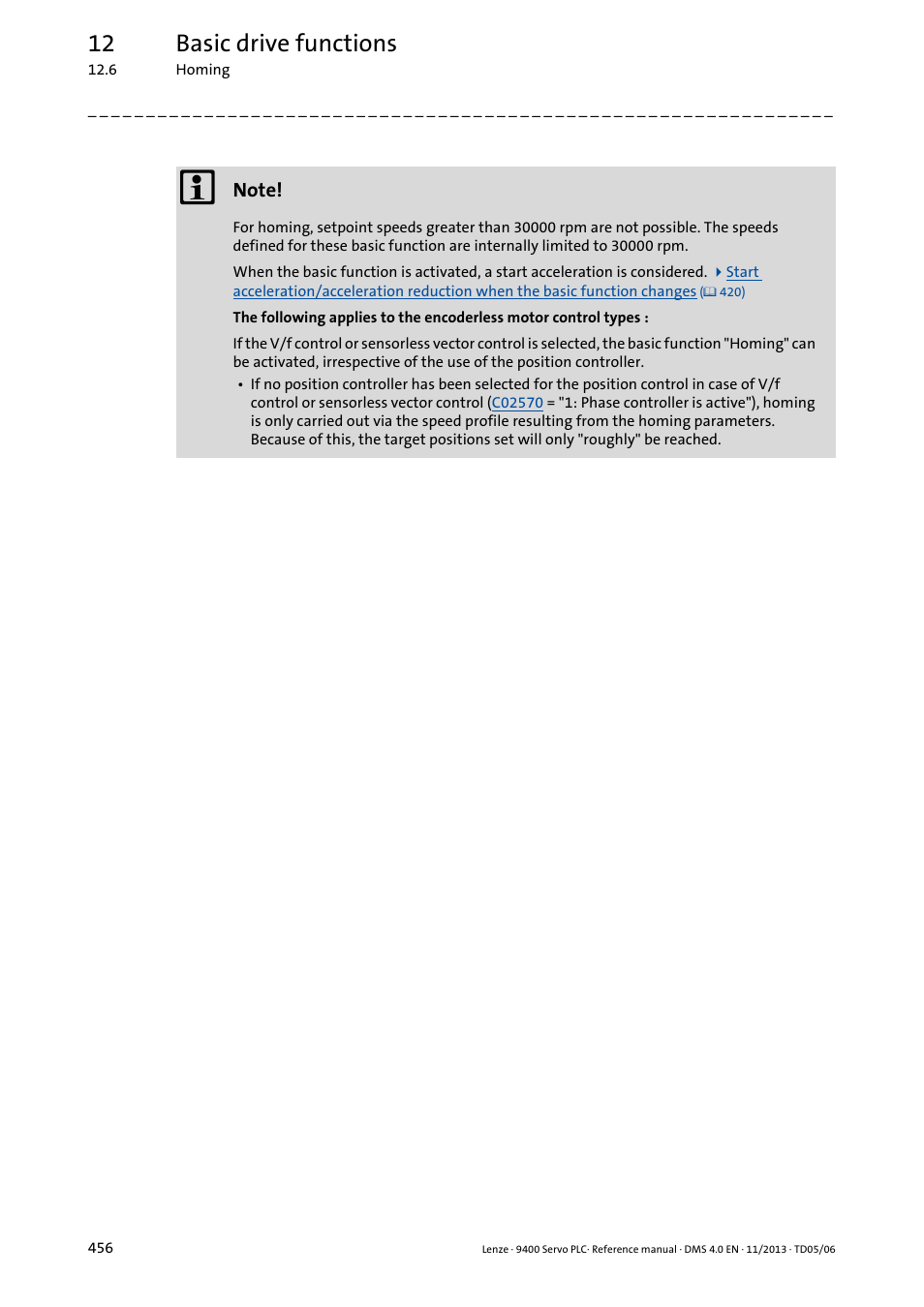 12 basic drive functions | Lenze E94AxPExxxx User Manual | Page 456 / 976