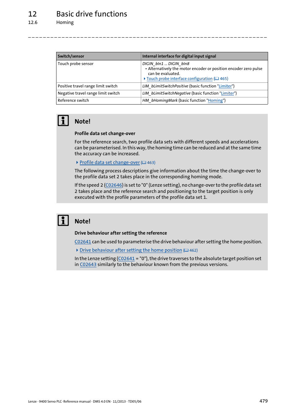 12 basic drive functions | Lenze E94AxPExxxx User Manual | Page 479 / 976