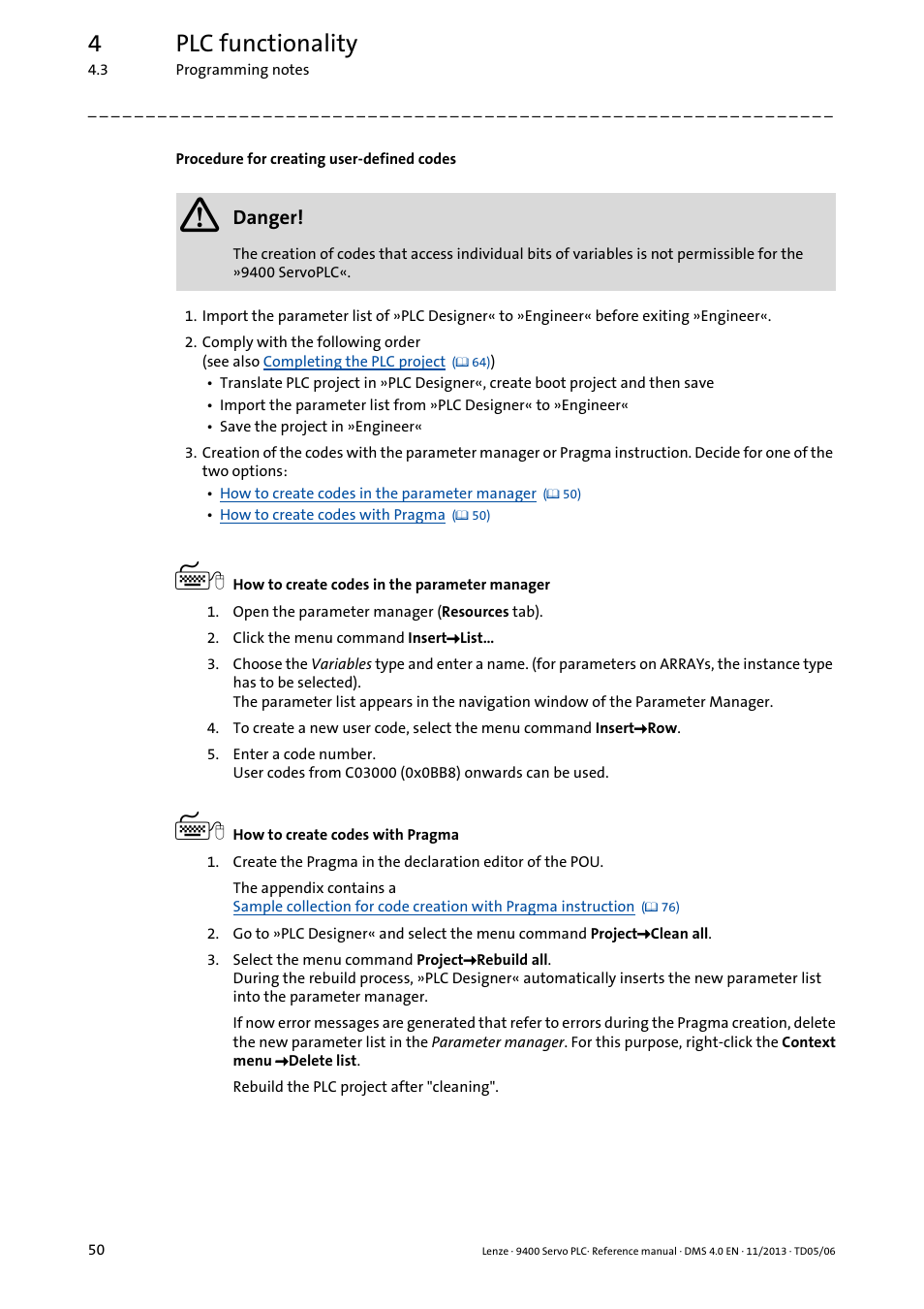 4plc functionality | Lenze E94AxPExxxx User Manual | Page 50 / 976