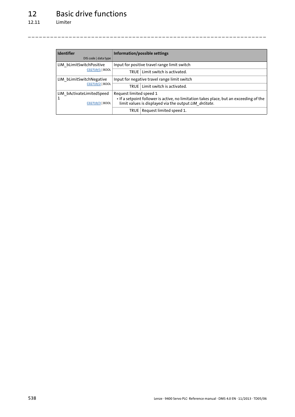 12 basic drive functions | Lenze E94AxPExxxx User Manual | Page 538 / 976