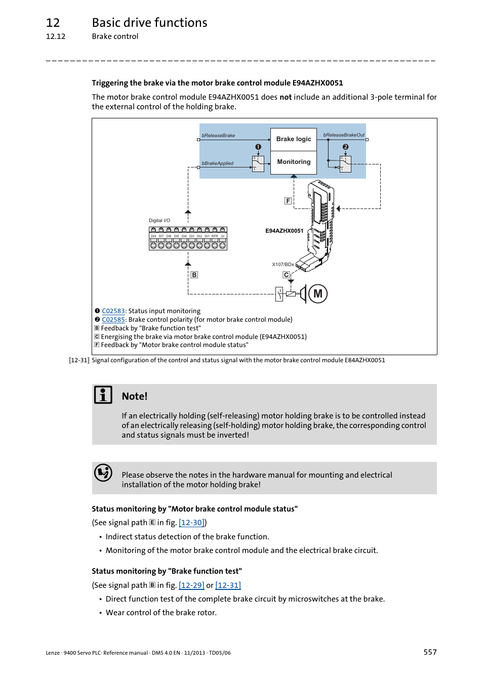 12 basic drive functions | Lenze E94AxPExxxx User Manual | Page 557 / 976
