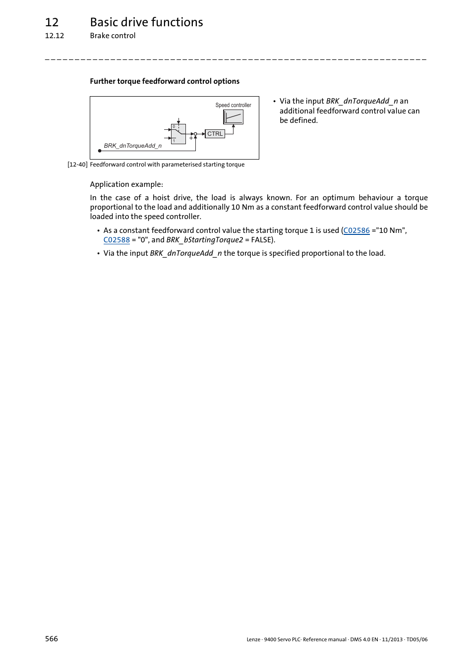 12 basic drive functions | Lenze E94AxPExxxx User Manual | Page 566 / 976