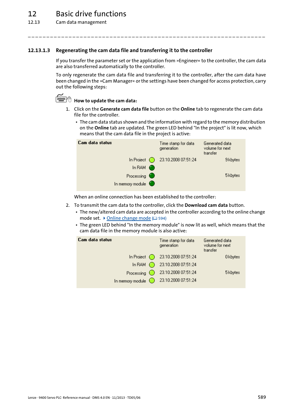 12 basic drive functions | Lenze E94AxPExxxx User Manual | Page 589 / 976