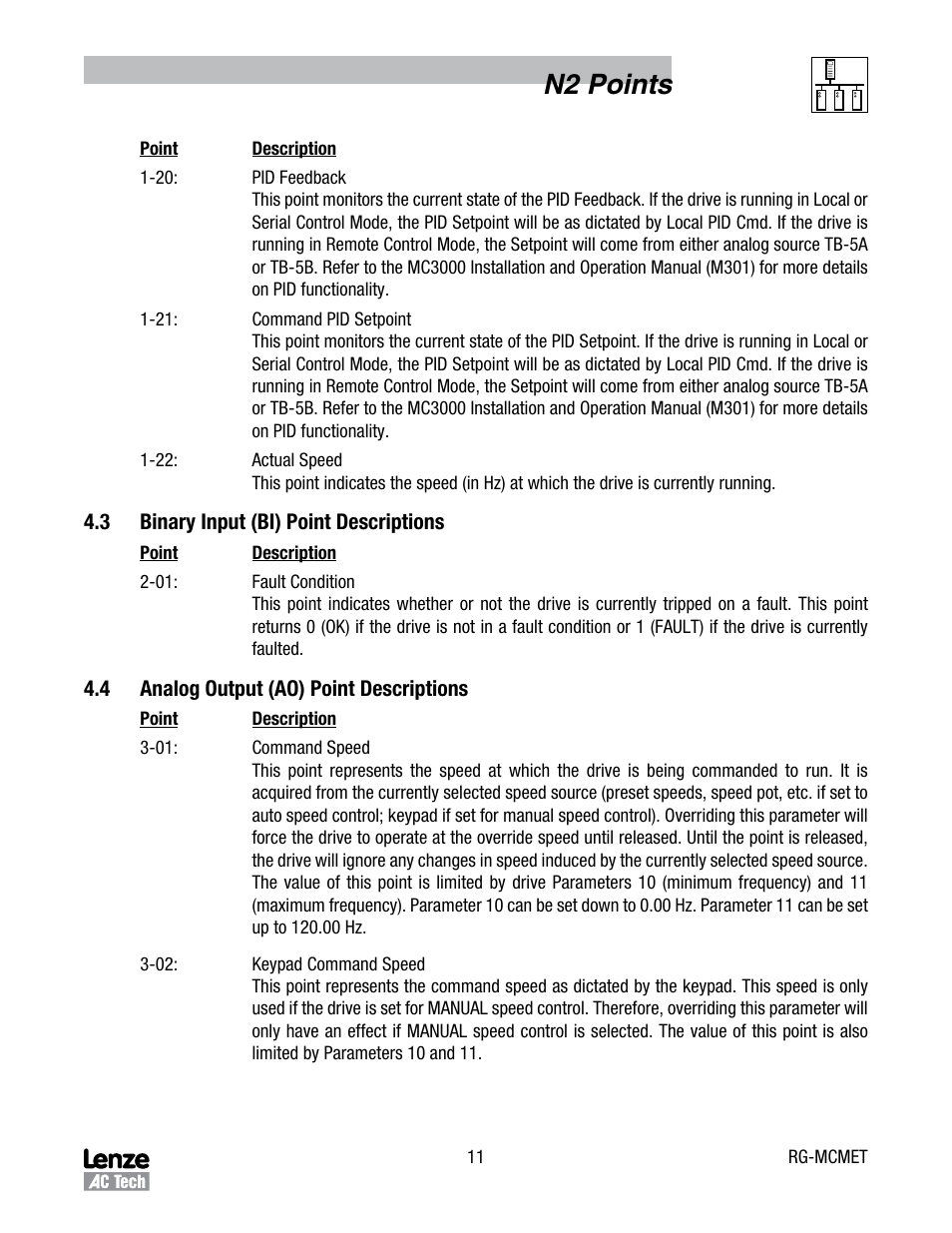N2 points | Lenze MC3000 Series Drives User Manual | Page 14 / 18