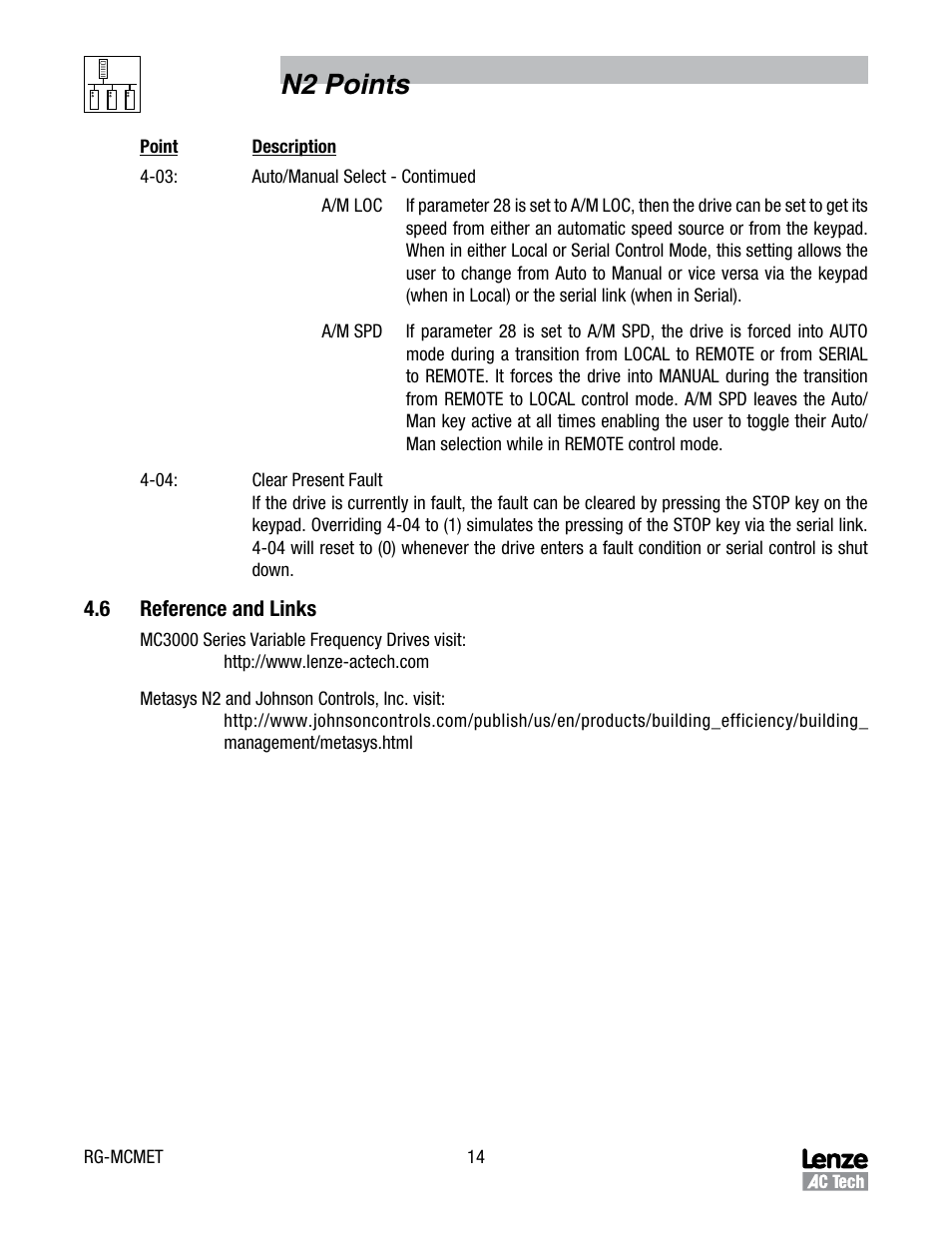 N2 points | Lenze MC3000 Series Drives User Manual | Page 17 / 18