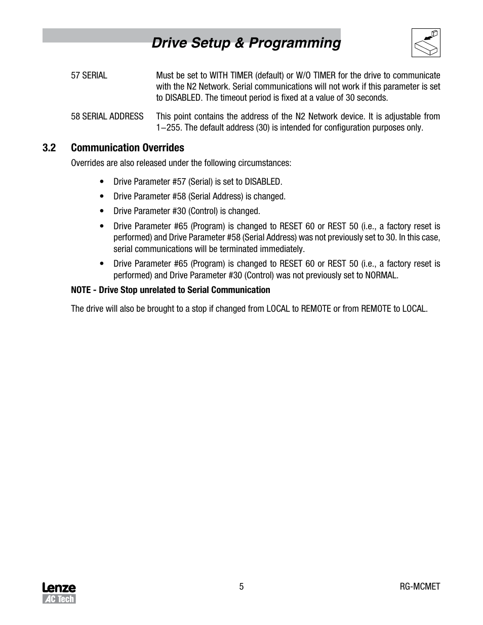 Drive setup & programming | Lenze MC3000 Series Drives User Manual | Page 8 / 18