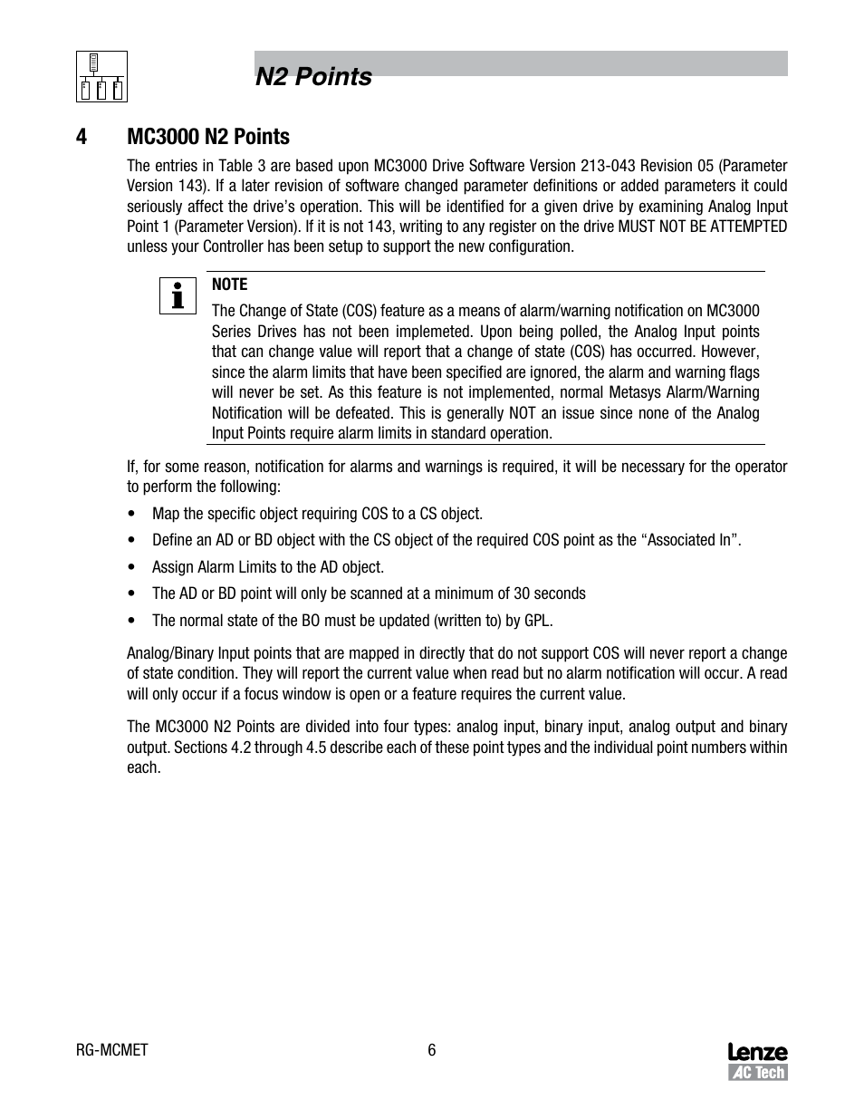 N2 points | Lenze MC3000 Series Drives User Manual | Page 9 / 18