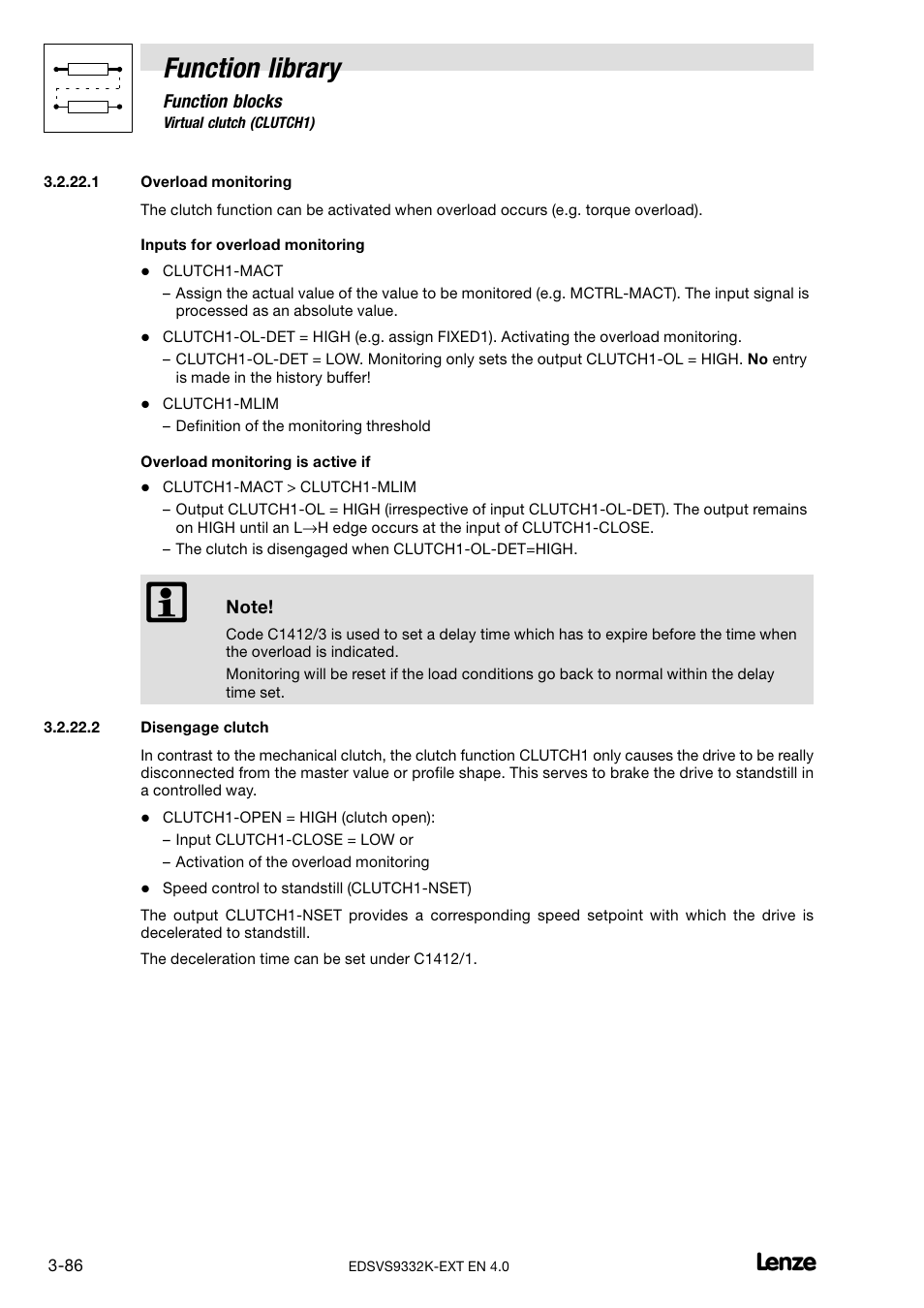 Function library | Lenze EVS9332xK User Manual | Page 114 / 386