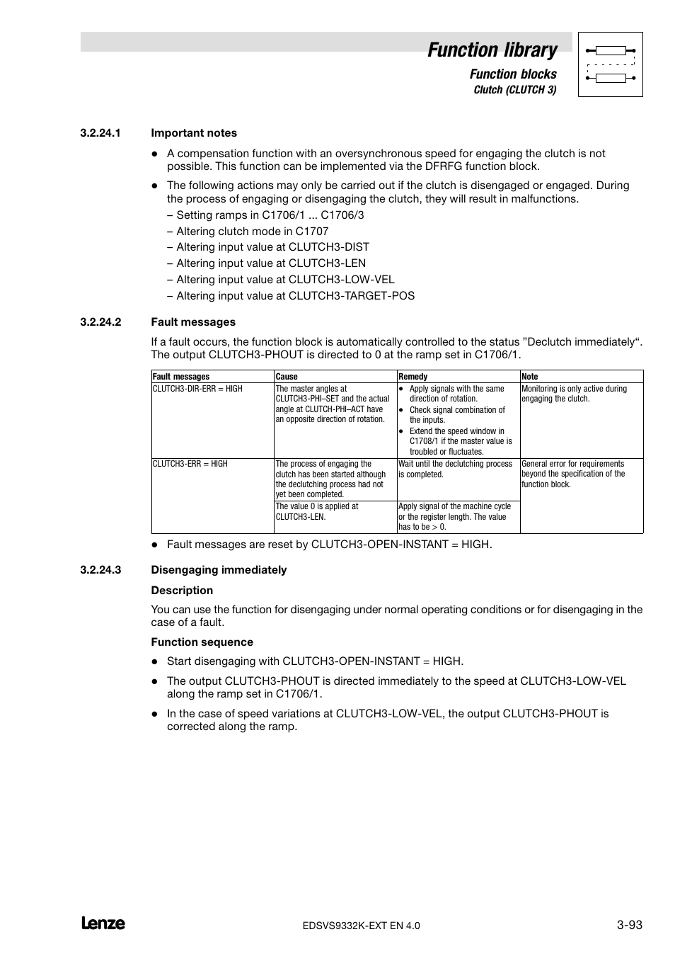 Function library, Function blocks | Lenze EVS9332xK User Manual | Page 121 / 386