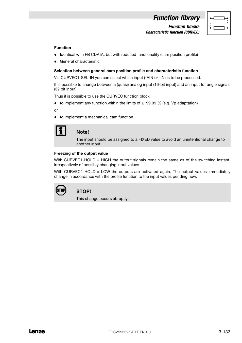 Function library | Lenze EVS9332xK User Manual | Page 161 / 386