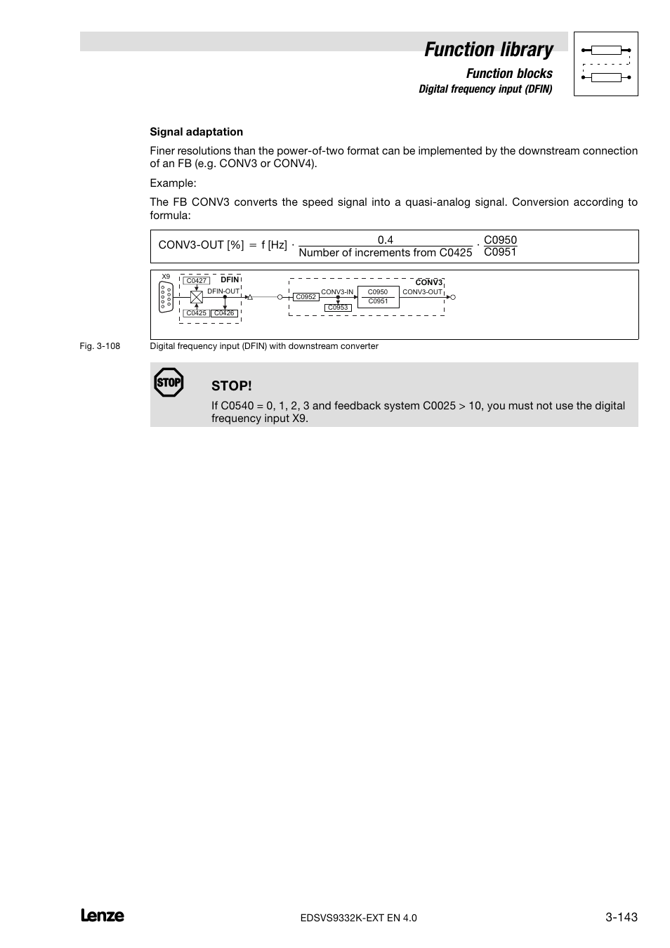 Function library, Function blocks, Stop | Lenze EVS9332xK User Manual | Page 171 / 386