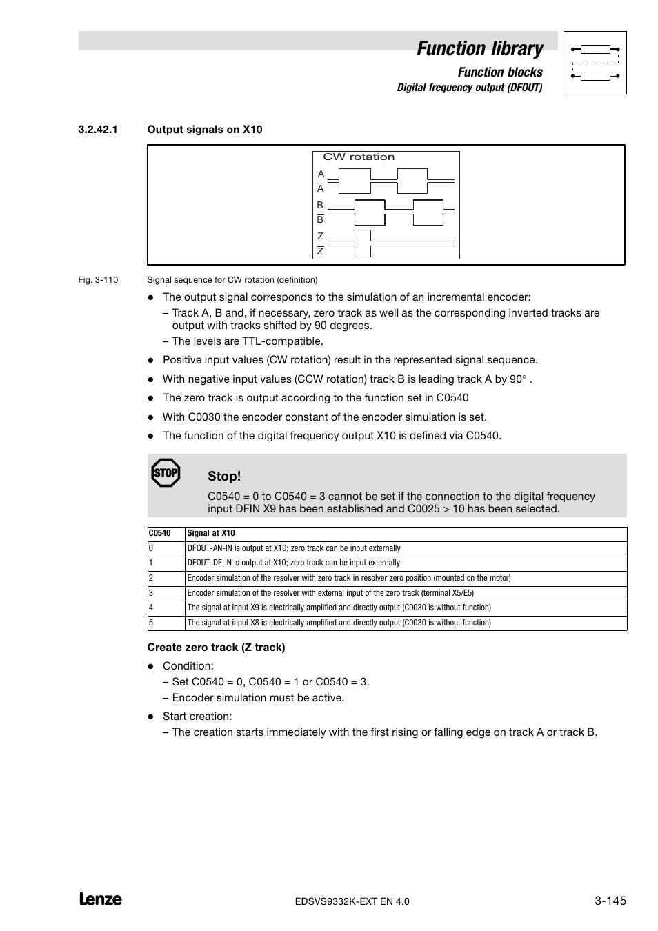 Function library, Function blocks, Stop | Lenze EVS9332xK User Manual | Page 173 / 386