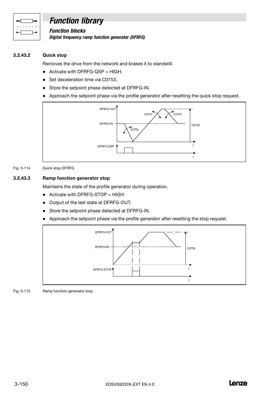 Function library, Function blocks | Lenze EVS9332xK User Manual | Page 178 / 386