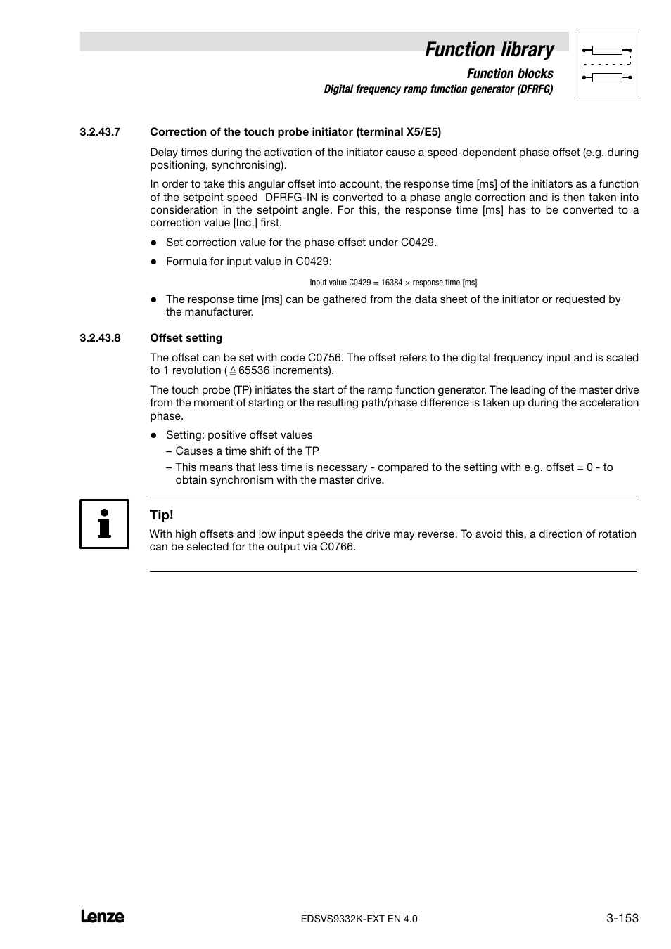 Function library | Lenze EVS9332xK User Manual | Page 181 / 386