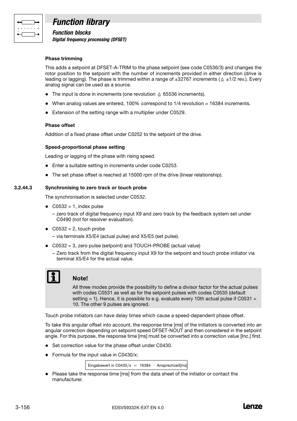 Function library | Lenze EVS9332xK User Manual | Page 184 / 386