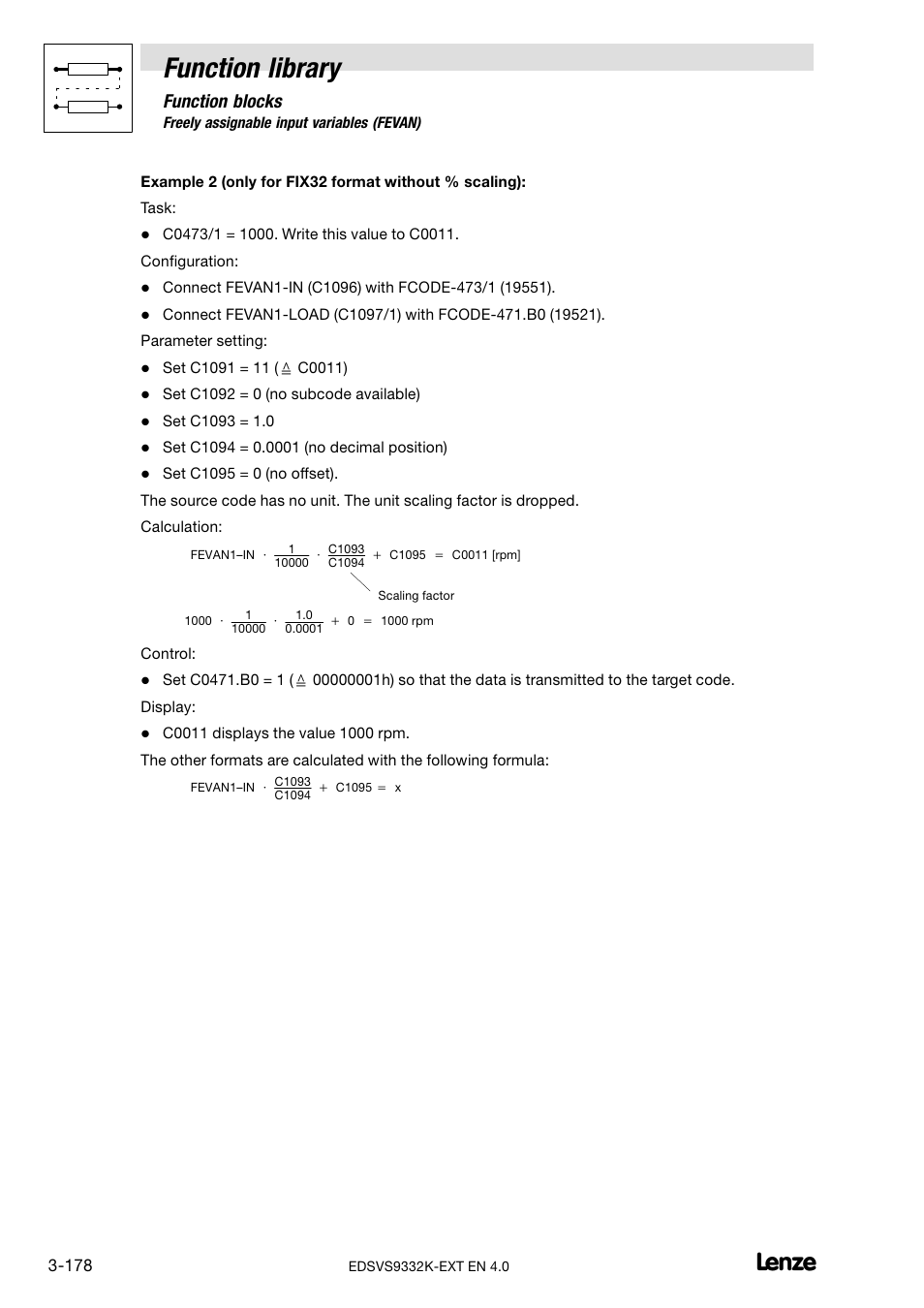 Function library, Function blocks | Lenze EVS9332xK User Manual | Page 206 / 386