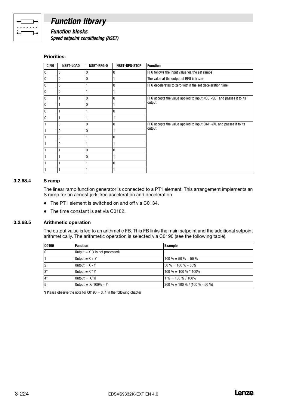 Function library, Function blocks | Lenze EVS9332xK User Manual | Page 252 / 386