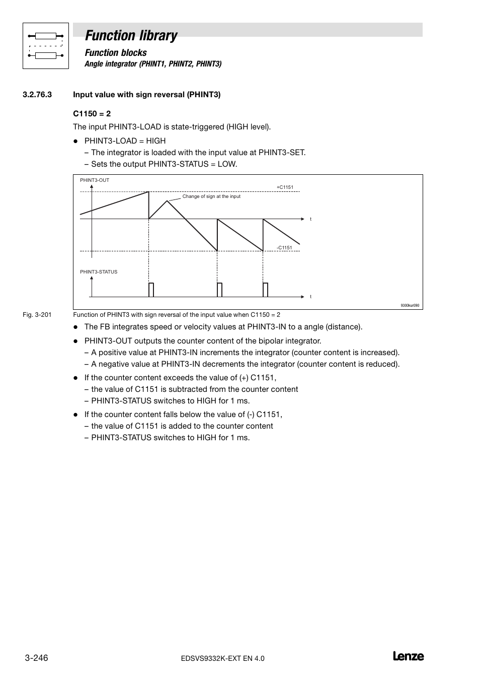 Function library, Function blocks | Lenze EVS9332xK User Manual | Page 274 / 386