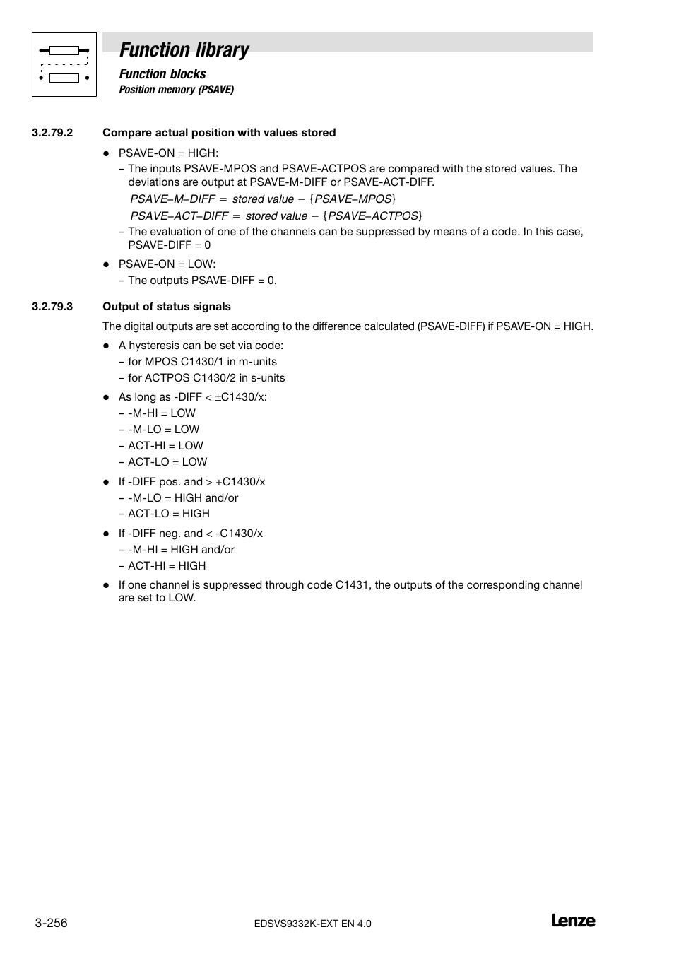 Function library | Lenze EVS9332xK User Manual | Page 284 / 386