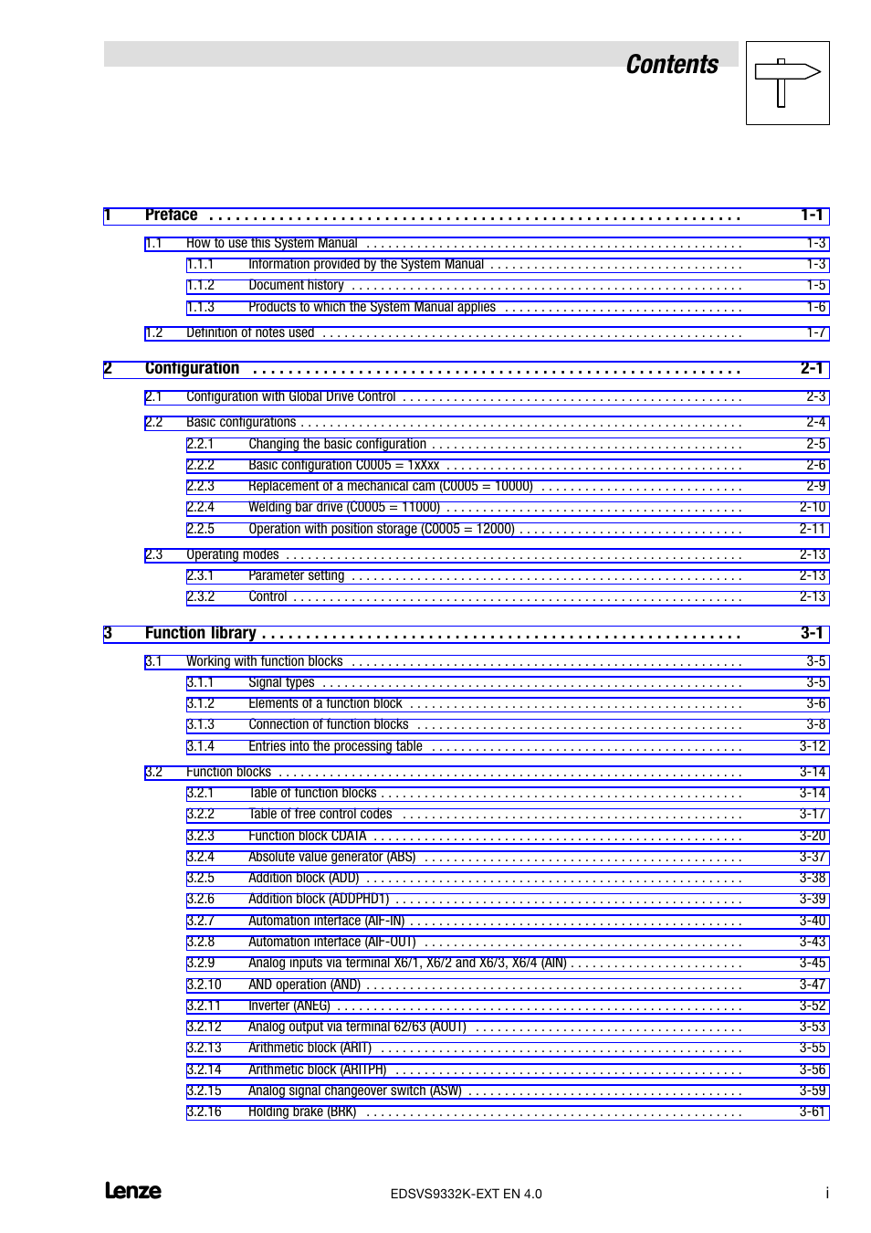 Lenze EVS9332xK User Manual | Page 3 / 386