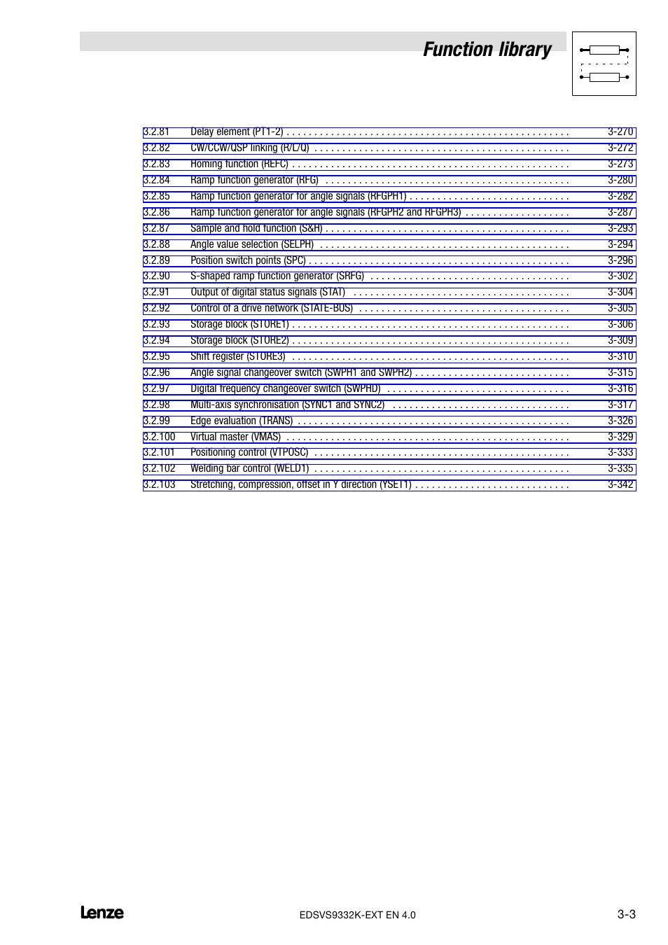 Function library | Lenze EVS9332xK User Manual | Page 31 / 386