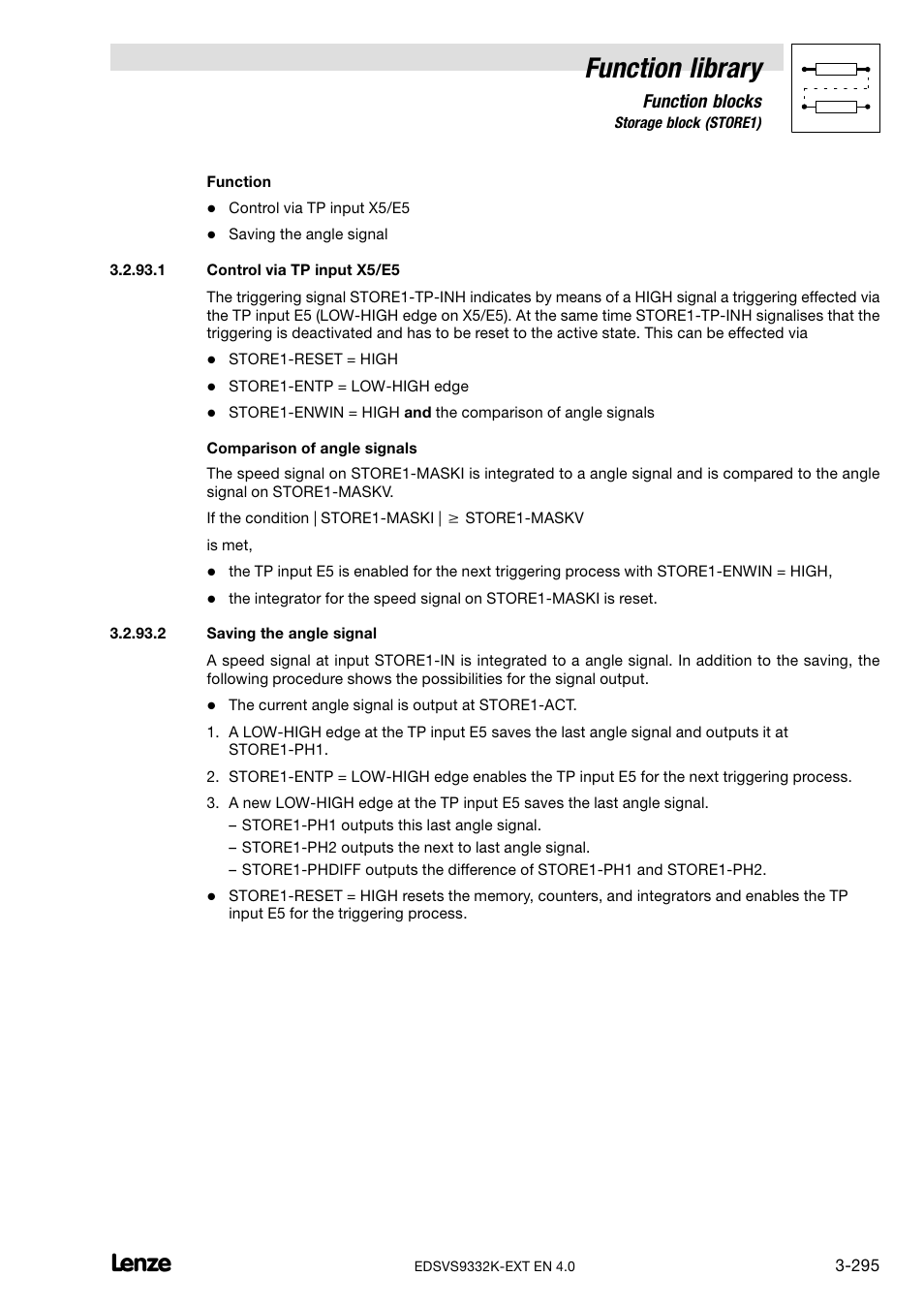 Function library | Lenze EVS9332xK User Manual | Page 323 / 386