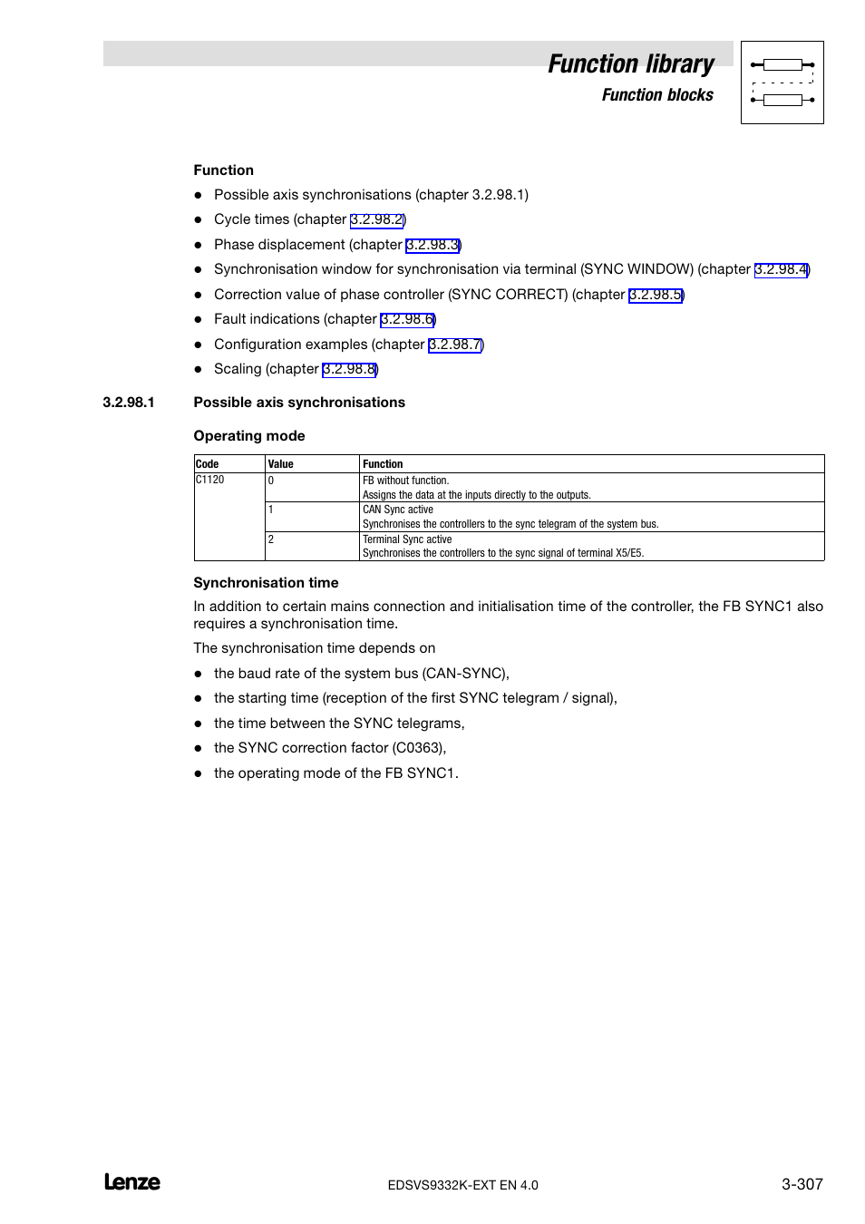 Function library, Function blocks | Lenze EVS9332xK User Manual | Page 335 / 386