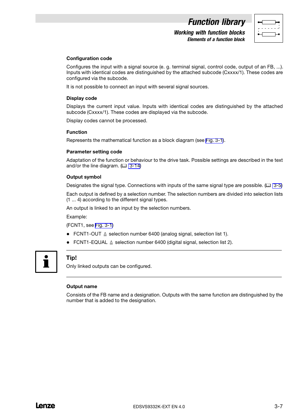 Function library | Lenze EVS9332xK User Manual | Page 35 / 386