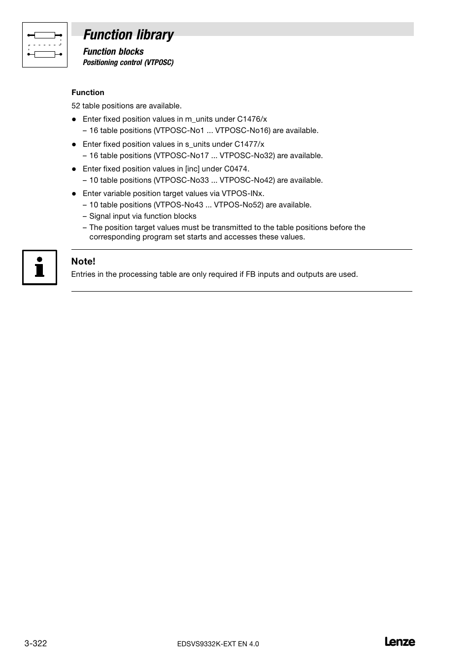 Function library | Lenze EVS9332xK User Manual | Page 350 / 386