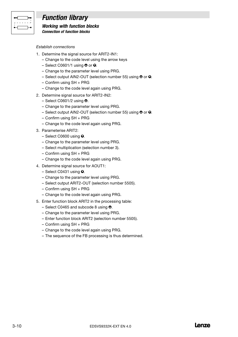 Function library | Lenze EVS9332xK User Manual | Page 38 / 386