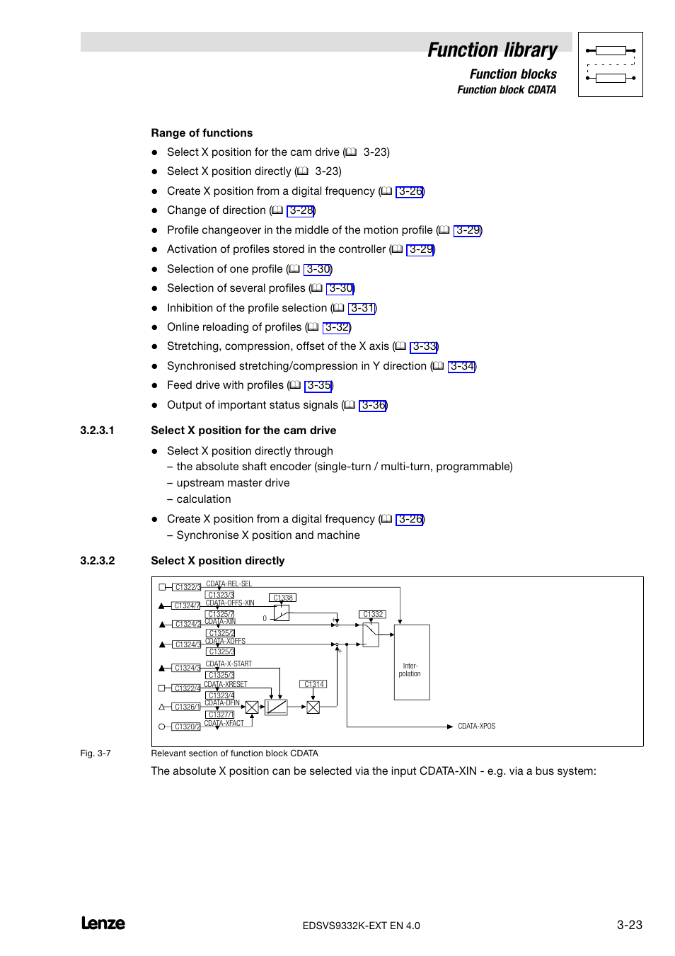 Function library, Function blocks | Lenze EVS9332xK User Manual | Page 51 / 386