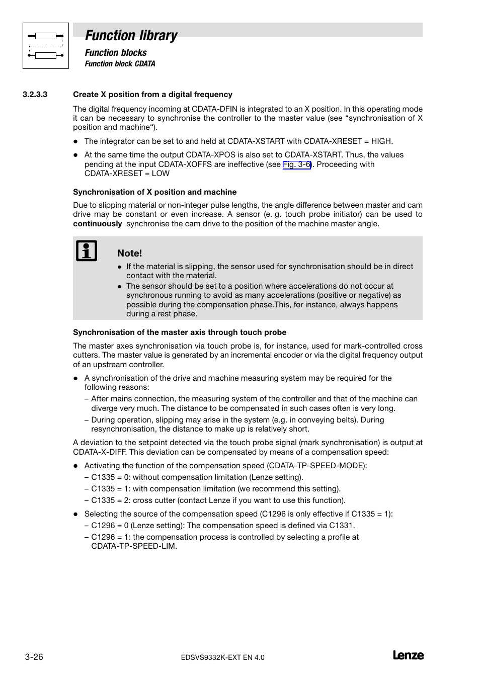 Function library | Lenze EVS9332xK User Manual | Page 54 / 386