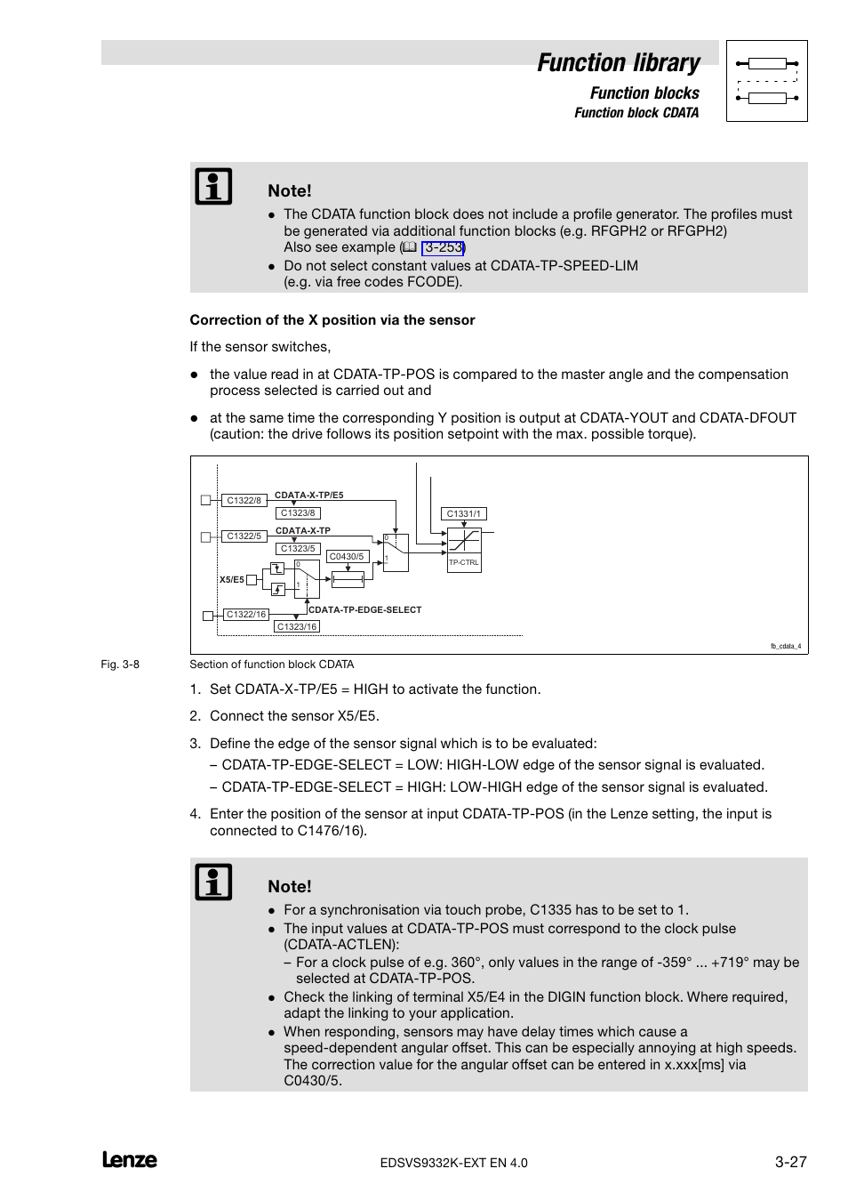 Function library, Function blocks | Lenze EVS9332xK User Manual | Page 55 / 386