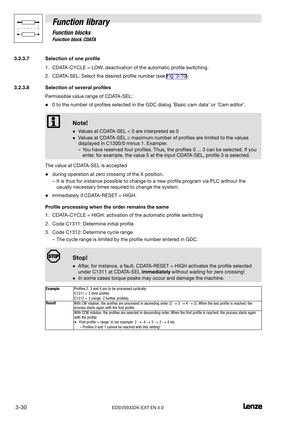 Function library | Lenze EVS9332xK User Manual | Page 58 / 386