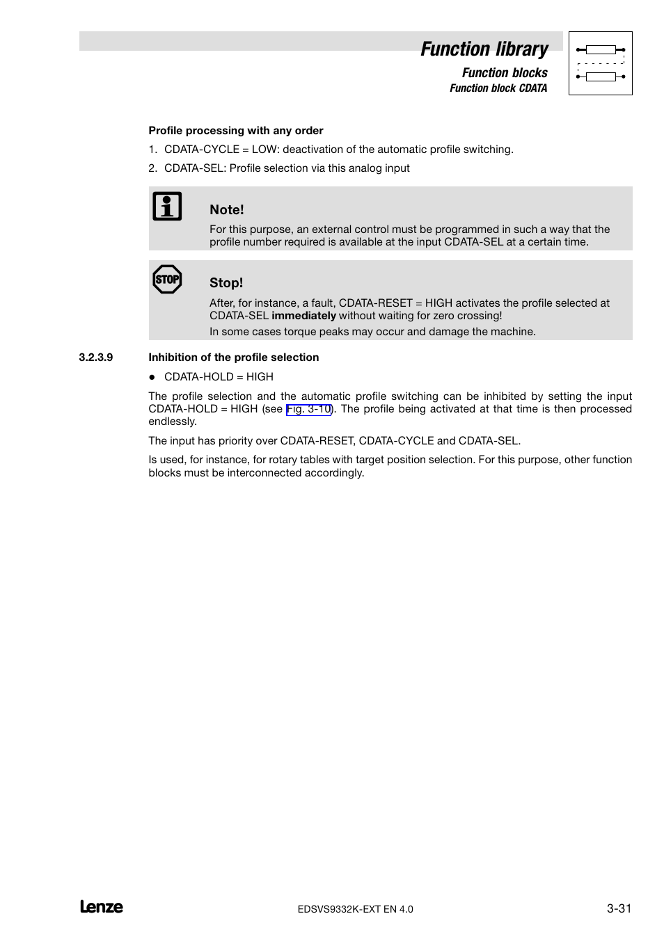 Function library | Lenze EVS9332xK User Manual | Page 59 / 386