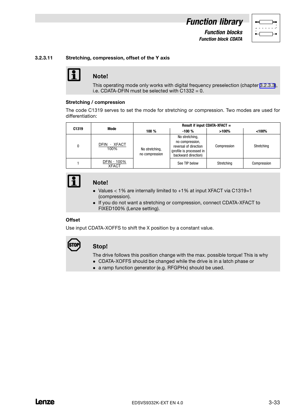 Function library | Lenze EVS9332xK User Manual | Page 61 / 386