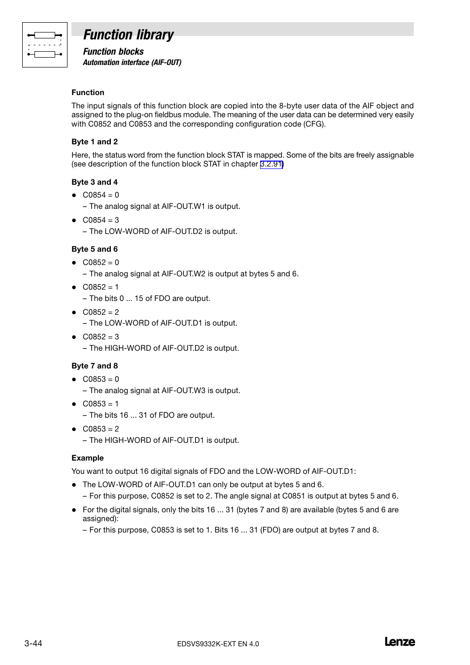 Function library | Lenze EVS9332xK User Manual | Page 72 / 386