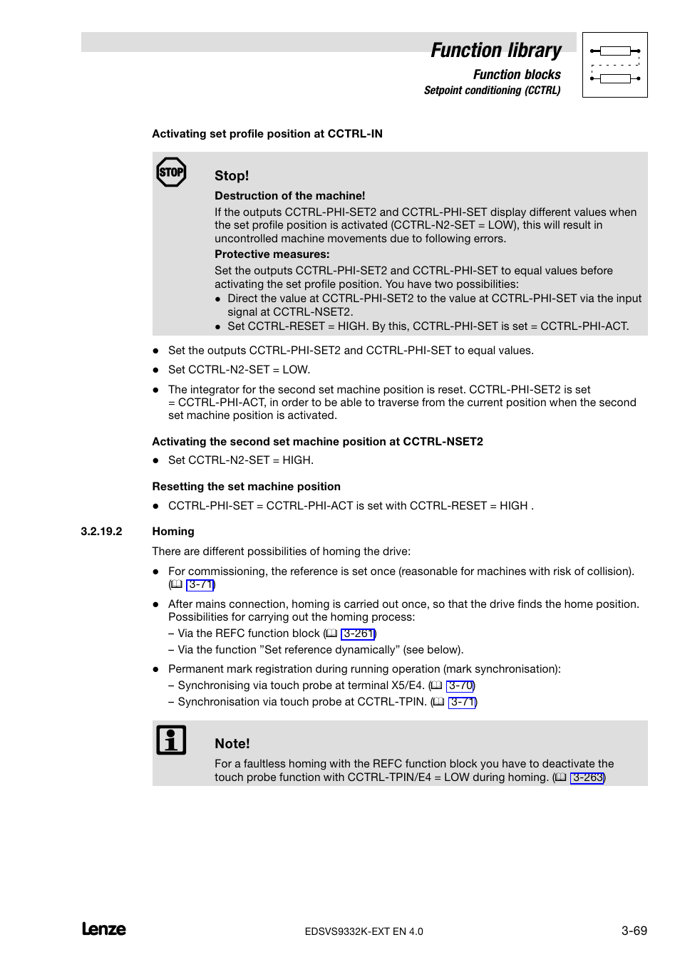 Function library | Lenze EVS9332xK User Manual | Page 97 / 386