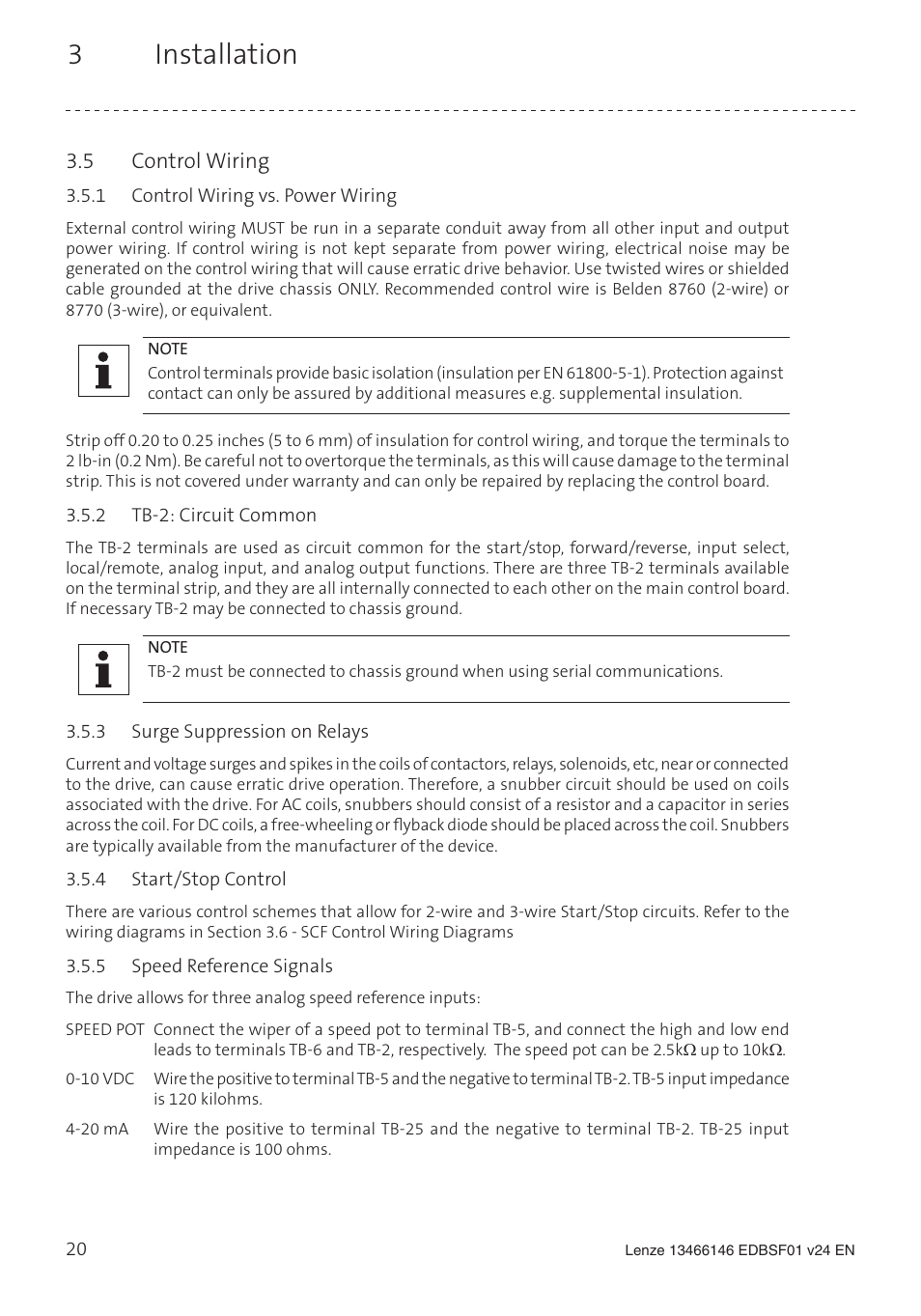 3 installation | Lenze SCF frequency inverter User Manual | Page 20 / 68