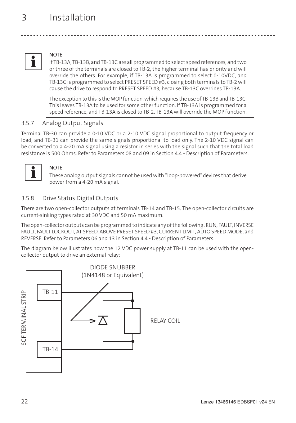 3 installation | Lenze SCF frequency inverter User Manual | Page 22 / 68