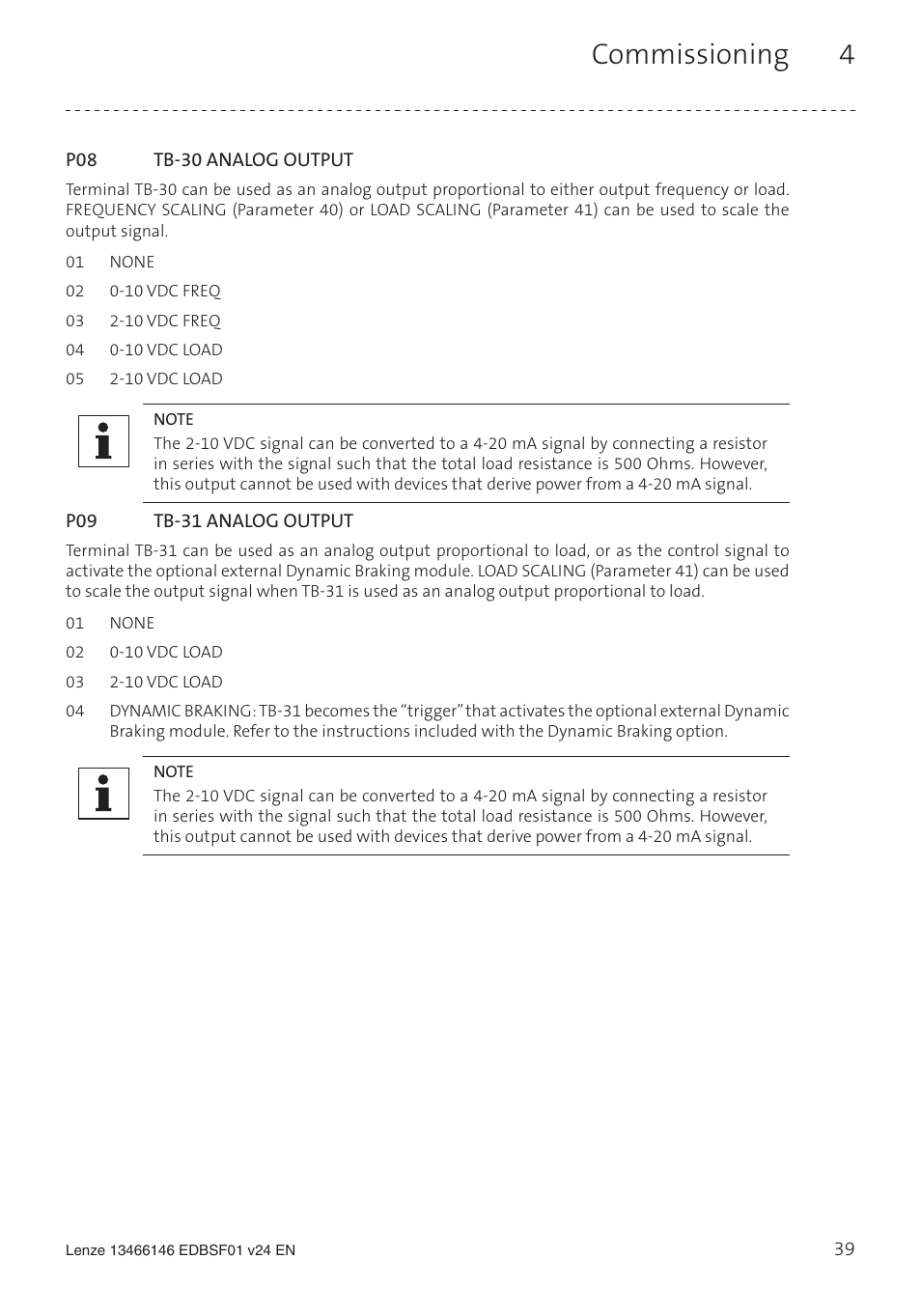 Commissioning 4 | Lenze SCF frequency inverter User Manual | Page 39 / 68